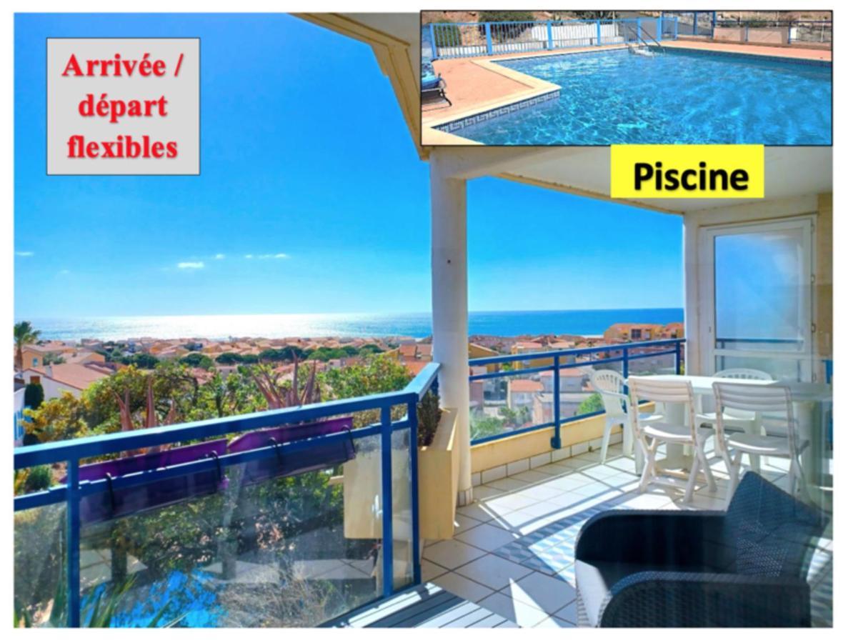 Plain-Pied, Terrasse, Piscine, Pleine Vue Mer, Plage A 6' A Pied, Parking, Wifi Fleury  Exterior foto